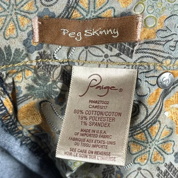 Paige Jeans Womens 27 blue denim peg skinny preppy casual designer classic - Picture 5 of 10